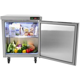 VEVOR Commercial Refrigerator, 28" Undercounter Worktop Refrigerator