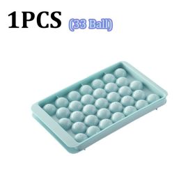 66/33 Ice Ball Mold Hockey Frozen Mini Ball Maker Mold Round Ice Cube Mold with Lid Ice Tray Box Whiskey Cocktail Kitchen Tools (Color: 1PCS 33Ball)