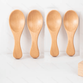 4Pcs Mini Wooden Spoons; Small Spice Condiment Spoon; Sugar Tea Coffee Scoop; Short Handle Wood Spoon; Jam Mustard Ice Cream Wood Spoons; Kitchen Gadg (Color: Color #2)